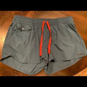 Patagonia Women's Shorts in Teal with Red Accents